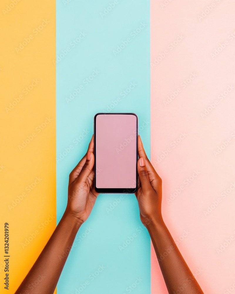 Poster Digital Connection Unleashed Vibrant Pastel Minimalist Mobile UX Design Showcasing Gen Z Tech Interaction and Creative Mobile Engagement