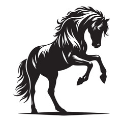Horse vector silhouette design, isolated white background.