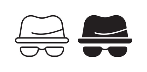 anonymous icon pack in flat and thin liner vectors graphic for ui designs