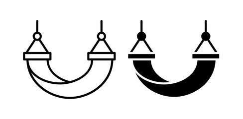 Beach hammock icon pack in flat and thin liner vectors graphic for ui designs