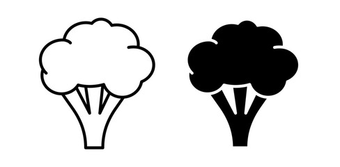 Broccoli icon pack in flat and thin liner vectors graphic for ui designs