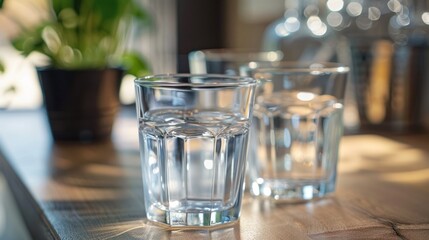 Tumblers, often used for non-alcoholic drinks like juice, water, or soda