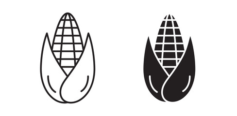 corn icon pack in flat and thin liner vectors graphic for ui designs