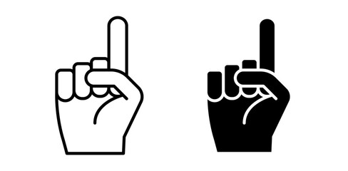 Finger pointing icon pack in flat and thin liner vectors graphic for ui designs