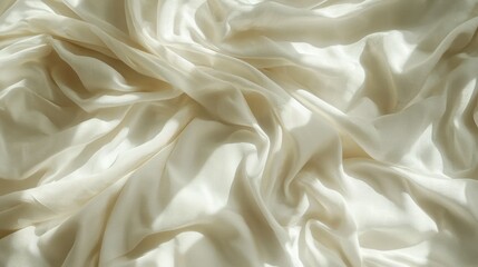 Obraz premium Creamy draped fabric with soft shadows and subtle texture fills the image
