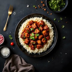 Meat Dish or Mutton Dish Black background