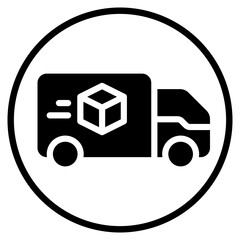 delivery truck glyph icon