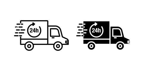 Same day delivery icon pack in flat and thin liner vectors graphic for ui designs