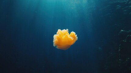 Underwater Golden Jellyfish