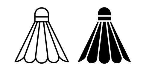 Shuttlecock icon pack in flat and thin liner vectors graphic for ui designs