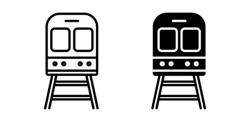 train icon pack in flat and thin liner vectors graphic for ui designs