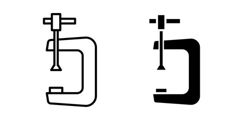 vice clamp icon pack in flat and thin liner vectors graphic for ui designs