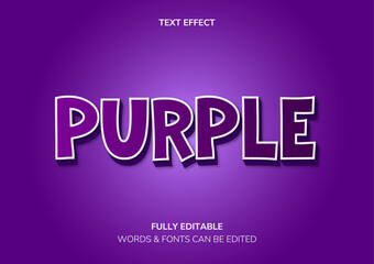Obraz premium Purple Editable Rounded Text Effect on Purple Background