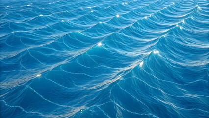 Obraz premium Vibrant blue ocean waves create serene and calming atmosphere