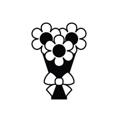 flower bouquet icon vector . Wedding, birthday bouquet sign 