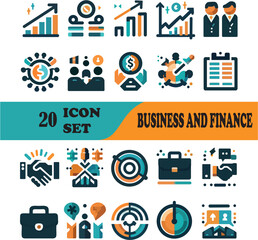 Flat Business Icons Pack – Finance, Growth, Teamwork & More