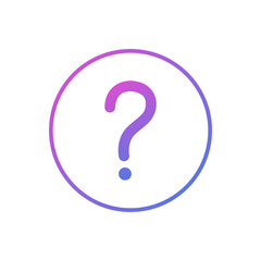 Question mark vector icon, flat design question symbol.