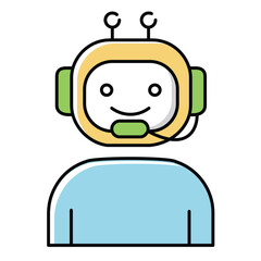 Business Assistant Robot Digital Vector Icon design