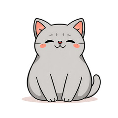 Obraz premium Calm Gray Cat Smiling