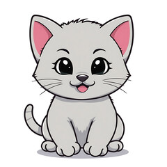 Fototapeta premium Happy Gray Kitten Smiling