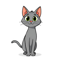 Obraz premium Happy Gray Kitten Smiling