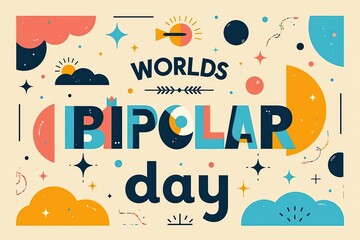 World's Bipolar Day Celebration Artwork: Vibrantly Designed Graphics Representing Awareness and Support for Mental Health Initiatives