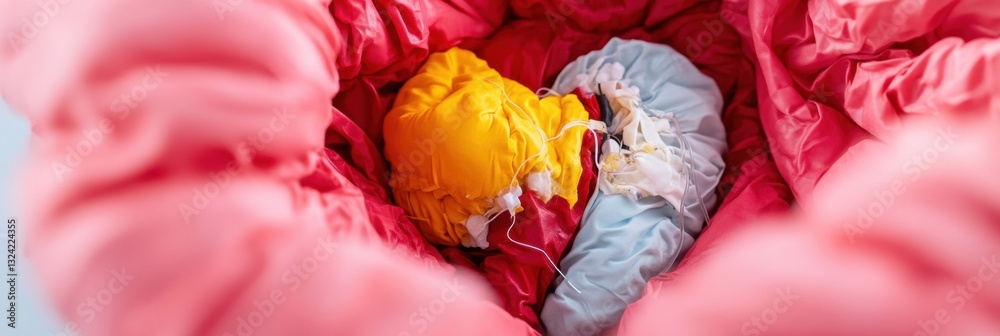Aufkleber soft tech wellness ergonomic textile innovation showcasing sustainable comfort design with vibrant c