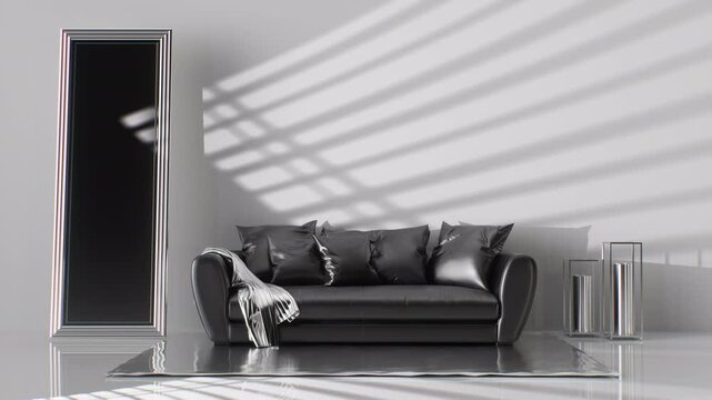 A luxurious product or logo showcase background with a  satin couch and dramatic lighting.

