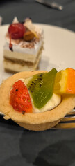 Cakes for snacks at receptions. Cakes are a popular party food.