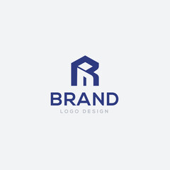 logo for company Creative simple Letter ( rh) and Badger logo vector