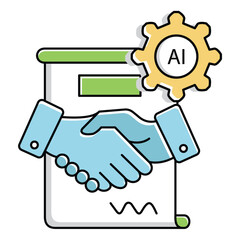 Official Document Ai Automation Contract Vector Icon Design