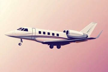 Fototapeta premium Elegant Vector Illustration of Business Jet in Mid Flight Design