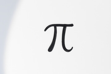 Minimalistic Black Pi Symbol on White Background for Pi Day and Mathematic Education