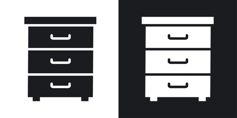 Drawer Icons vectors set for web designs in black colors