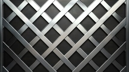 Metallic geometric pattern with interlocking squares and diagonal lines concept