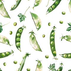 seamless pattern with peas
