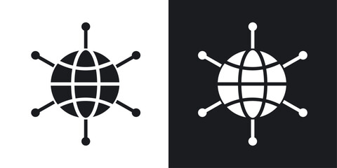 Global technology Icons vectors set for web designs in black colors