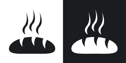 Hot bread Icons vectors set for web designs in black colors