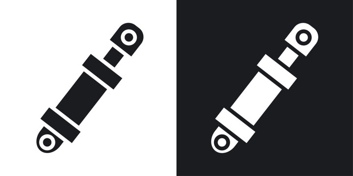 Hydraulic cylinder Icons vectors set for web designs in black colors