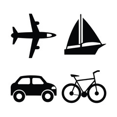 Transportation Icons Set Clean and Minimalist Vector Design.