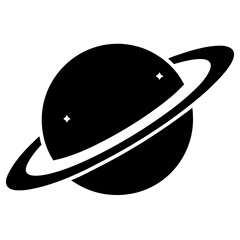 Saturn Planet with Ring and Stars in Space
