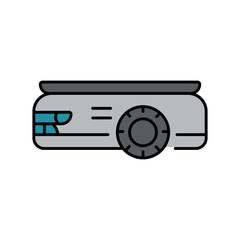 Mobile industrial Robot  color line icon for digital and print projects.