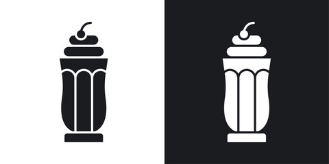 Milk shake Icons vectors set for web designs in black colors