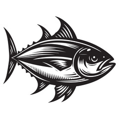 Tuna seafood. Tuna fish vector illustration.