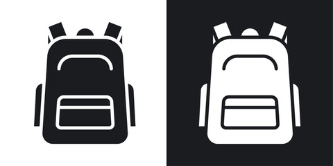 School bag Icons vectors set for web designs in black colors