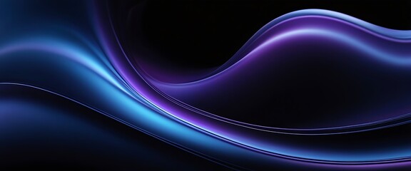 Obraz premium Abstract fluid holographic iridescent purple curved wave in dark background 3d render. Gradient design element for backgrounds,colourful, curve, flow, futuristic, gradient, graphic, neon, 75