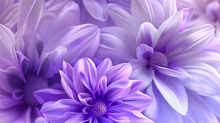 Detail view of a bunch of purple chrysanthemum flowers with white side on petals. Floral pattern backgrounds. Natural spring flower background