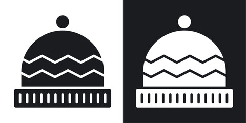 Winter hat Icons vectors set for web designs in black colors