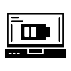 Battery Laptop Interface Solid Icon