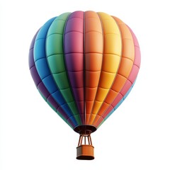 Fototapeta premium Colorful 3D Cartoon Hot Air Balloon with Vibrant Rainbow Pattern